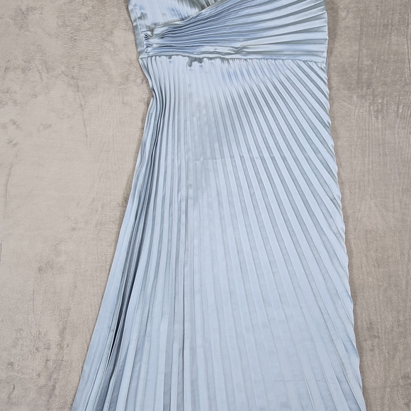 Sam Edelman Asymmetrical Blue Pleated Dress - Picture 3 of 12